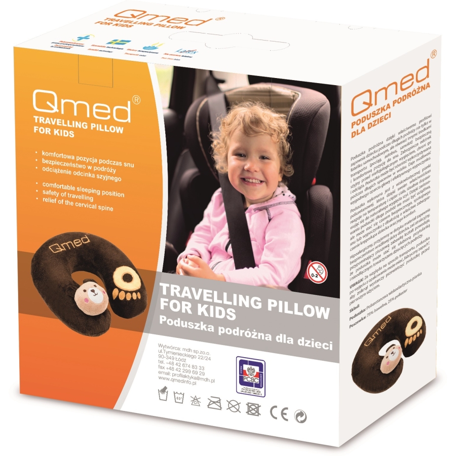 Подушка ортопедическая детская в виде мишки Qmed DRQE3C