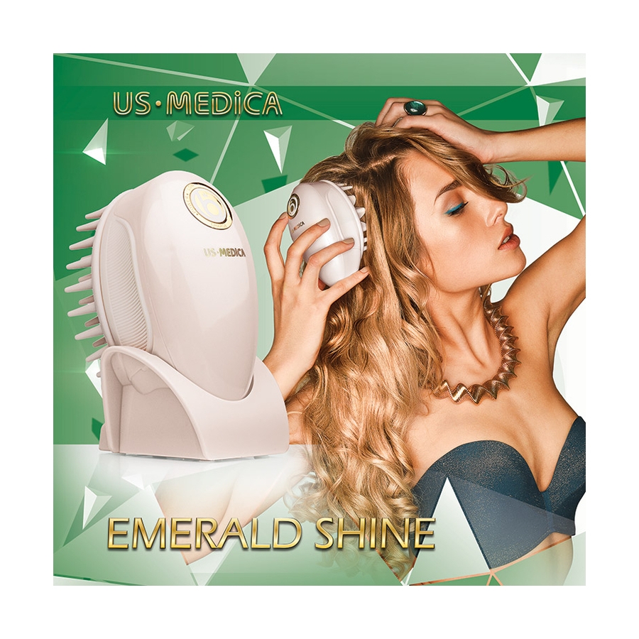 Прибор для мытья и массажа головы UsMedica Emerald Shine
